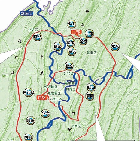 主城“二環時代”21大型聚居區規劃完成(圖)