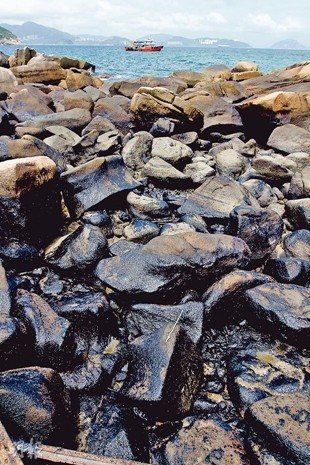 港南丫島膠粒未清又遇油污環保團體憂生態災難