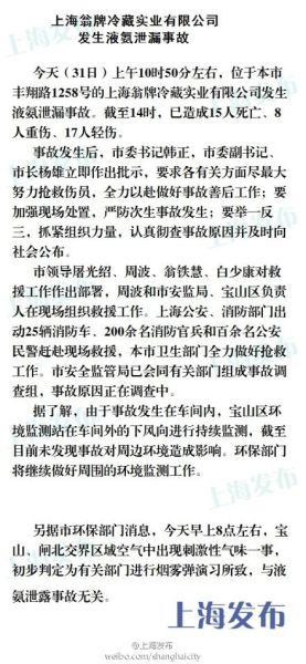 上海環保局：寶山閘北交界刺激性氣味與液氨事故無關
